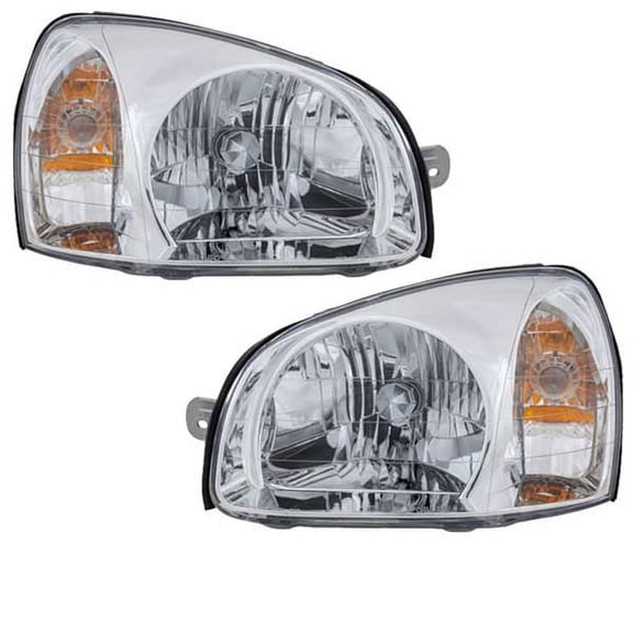 For 01-03 Santa Fe (to 3-3-2003 Production) Headlight Headlamp w/Bulb PAIR SET