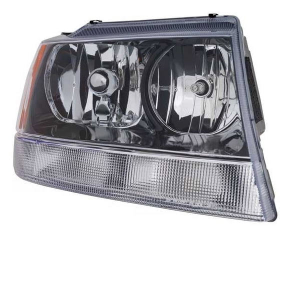 For 02 03 04 Grand Cherokee Laredo Headlight Black Interior w/Bulb Right Side