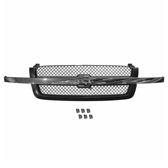 For 02-06 Avalanche w/o Body Cladding Front Grille Assembly Paintable w/Chrome
