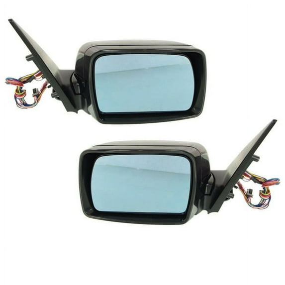 For 02-06 X5 Rear View Mirror Assembly Power Heat w/Memory Puddle Lamp Set Pair