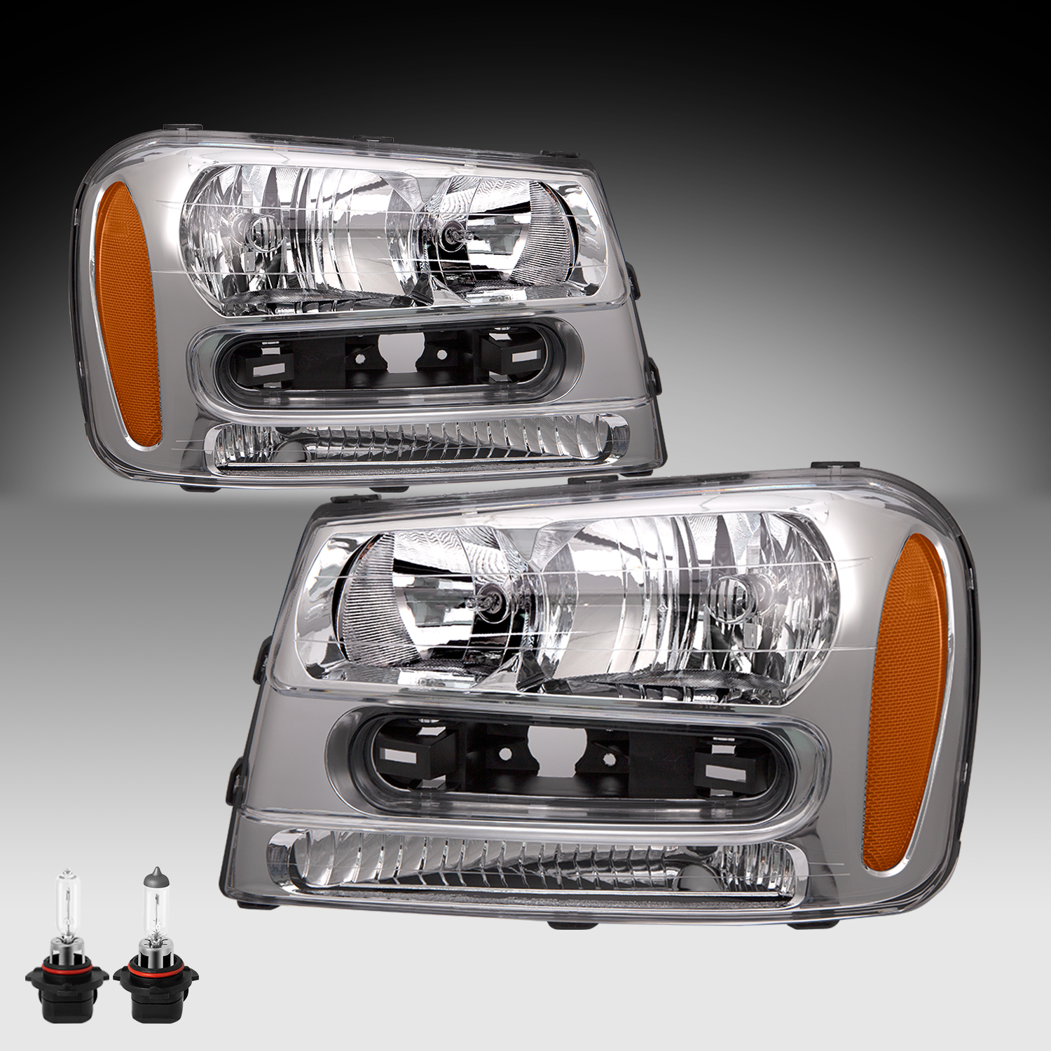 SMD.LIGHTING H6024 LED Headlight Pair – 7" Round, Chrome Housing, Glass Lens, IP68, Classic Conversion