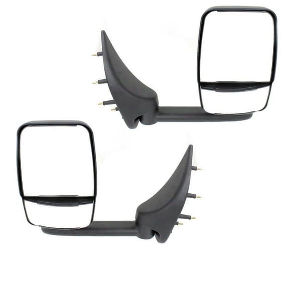 For 02-14 Econoline Van Towing Mirror Manual Fold Short Arm w/o Signal Set Pair