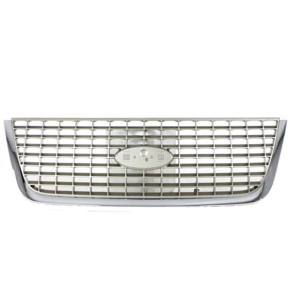 For 03-06 Expedition 4.6L 5.4L Front Grille Assembly Chrome Shell Silver Insert