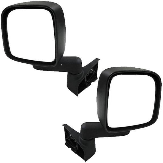 For 03-06 Wrangler TJ Manual Fold Rear View Door Mirror Textured Black SET PAIR