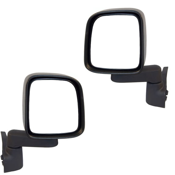 For 03-06 Wrangler (TJ) Rear View Mirror Manual Textured Black Folding SET PAIR