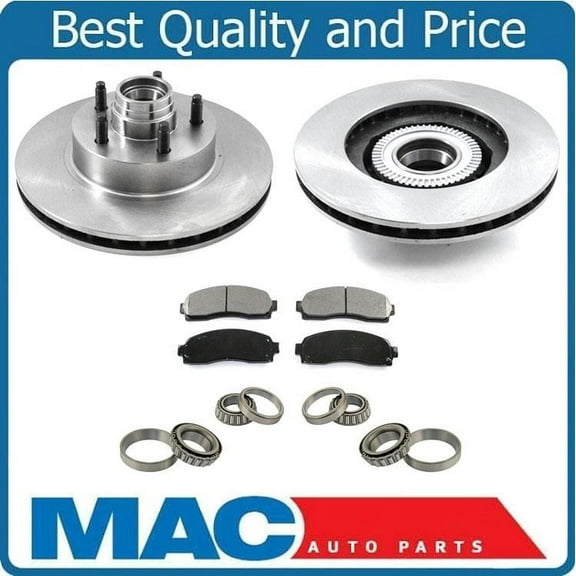 For 03-11 Ranger Rear Wheel Drive 4W ABS Front Brake Rotors Pads Wheel Bearings