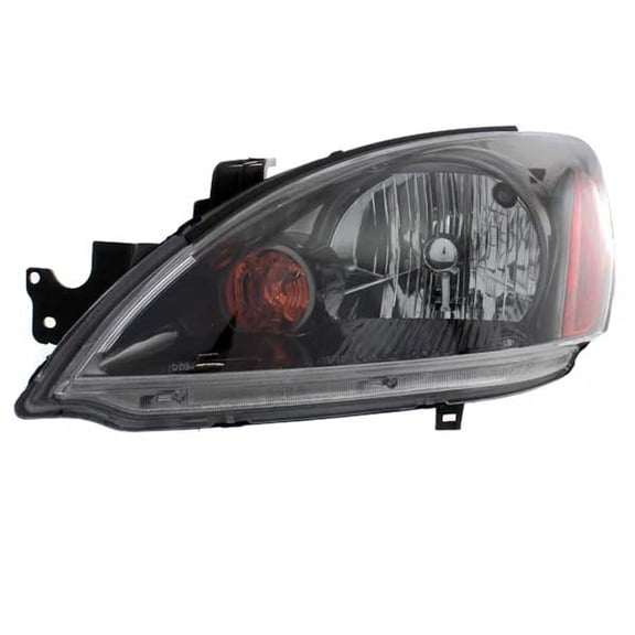 For 04-07 Lancer Front Halogen Headlight Headlamp Black Bezel w/Bulb Driver Side
