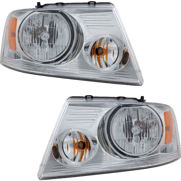 For 04-08 F150 & Mark LT Front Headlight Headlamp Head Light w/Bulb SET PAIR