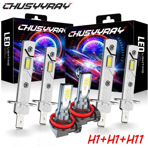 For 04-08 Jaguar X-Type H1 H1 H11 Front LED Headlight Hi/Lo Beam Fog Light Bulbs KitSet of 6