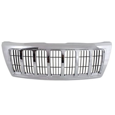 For 04 Grand Cherokee Limited Front Grille Assembly Chrome Shell Black Insert