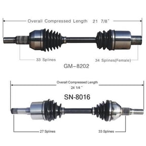 For 05-06 Equinox 06 Torrent 3.4L Front L & R CV Axle Shaft Complete Assembly