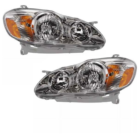 For 05-08 Corolla CE & LE USA Built Halogen Headlight Headlamp w/Bulb SET PAIR