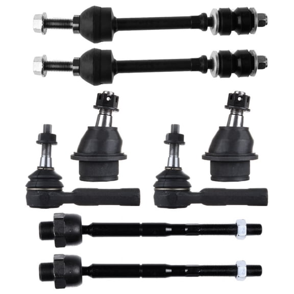 For 05-09 Dakota 06-09 Raider 2WD 8pcs Front Ball Joints Sway Bars Tie Rods Kit