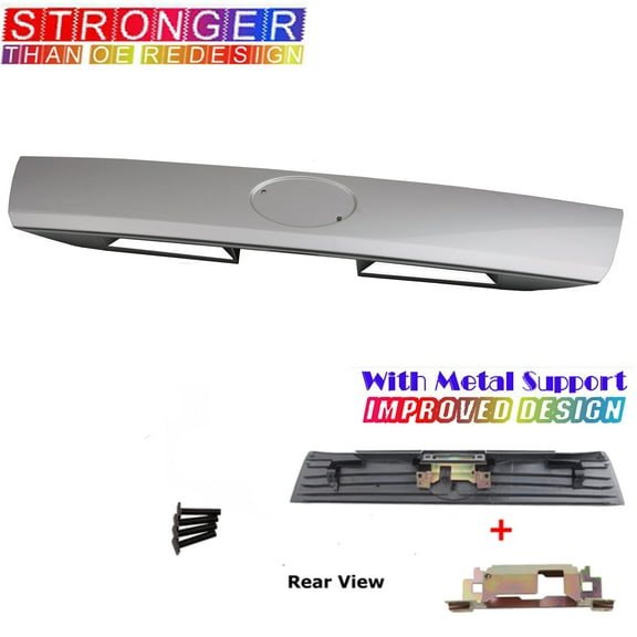 For 05-10 Scion TC 1E7 SILVER STREAK MICA Tailgate Handle Garnish Trim Strip Primed Metal Bracket Hardware Kit & Logo StickerDS11F7BS