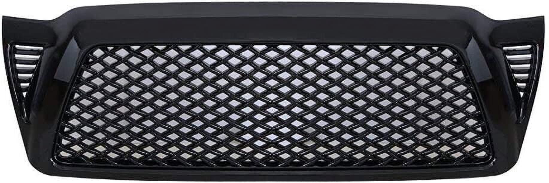EAG Replacement Upper Grille With 3 Amber LED Lights For 2005-2011 Toyota Tacoma - Charcoal Gray