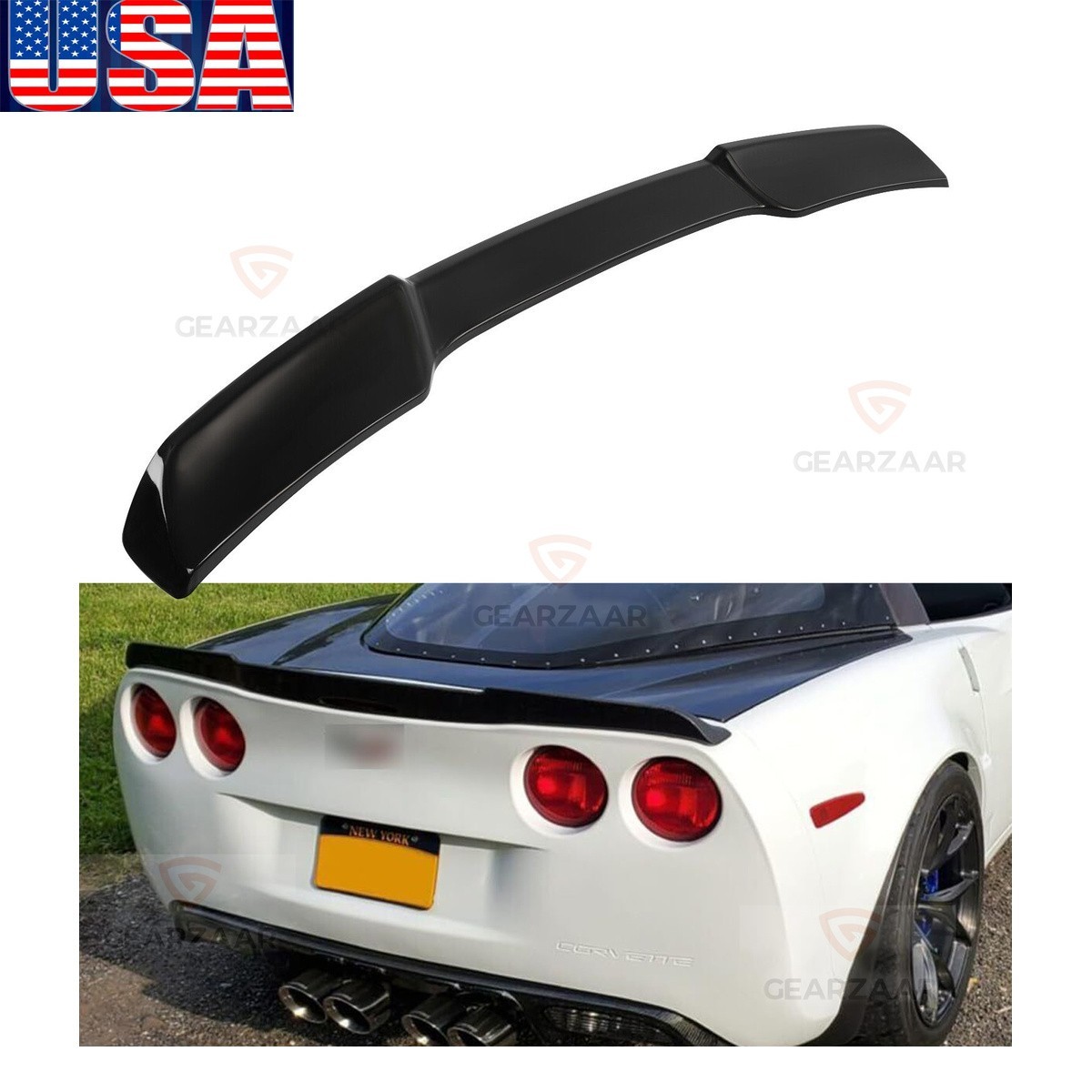 For 05-2013 Corvette C6 ZR1 Extended Style Gloss Black Rear Trunk ...