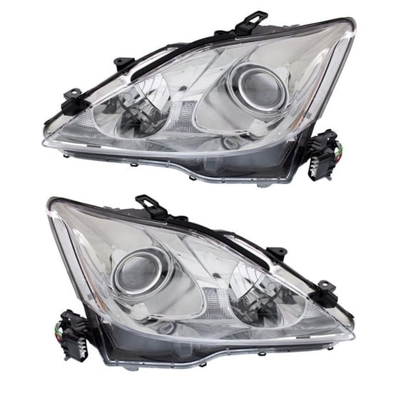 For 06-08 IS250 & IS350 Front Headlight w/o Auto Leveling System w/Bulb PAIR SET