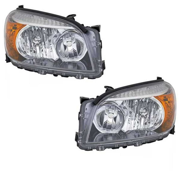 For 06-08 RAV4 Sport Headlight Headlamp Black Interior Bezel w/o Bulb PAIR SET