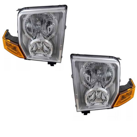 For 06-10 Commander Halogen Headlight Headlamp Head Light Lamp w/Bulb SET PAIR