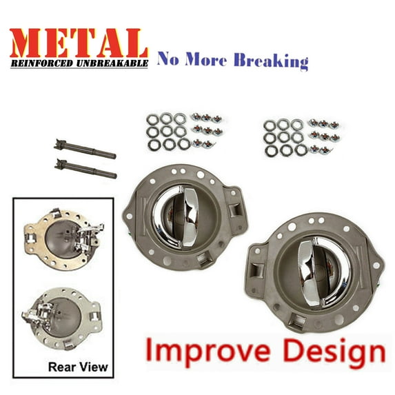 For 06-10 Jeep Commander Inside Inner Door Handle Khaki & Chrome 2PCS 06 07 08 09 10 DS501