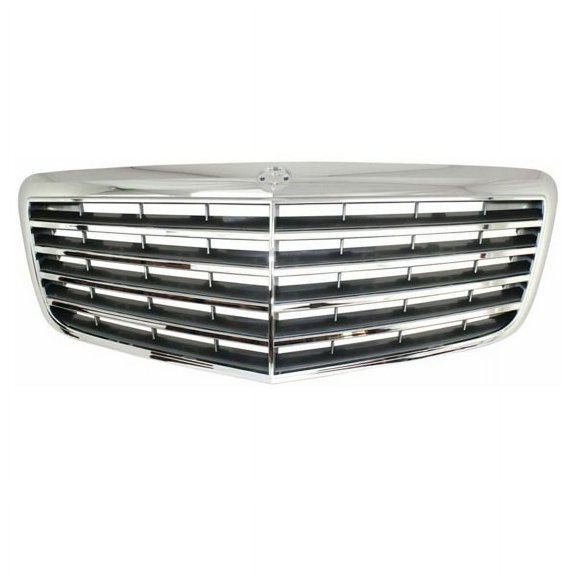 For 07-09 E-Class w/o Proximity Cruise Front Grille Assembly Chrome Gray Insert