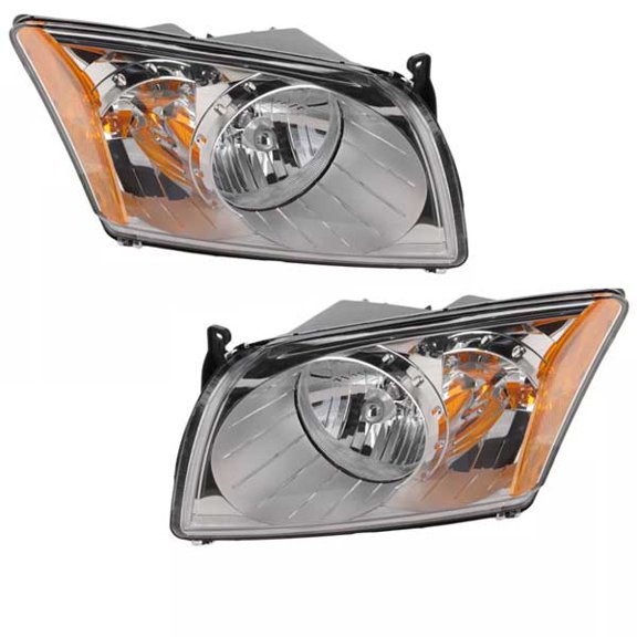 For 07-12 Caliber Front Halogen Headlight Headlamp w/o Adaptive Light PAIR SET