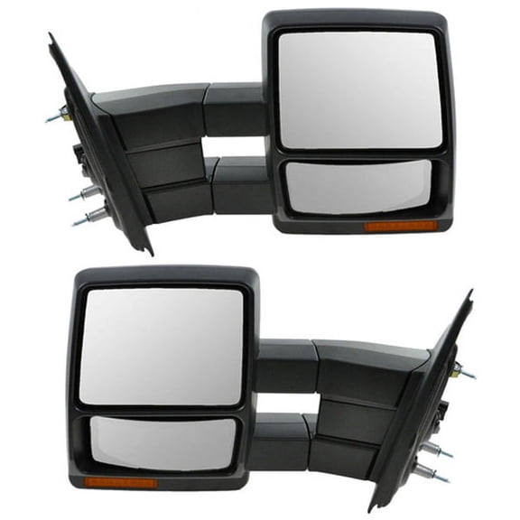 For 07-14 F150 Telescopic Tow Mirror Power Heated w/Signal, Puddle Lamp PAIR SET
