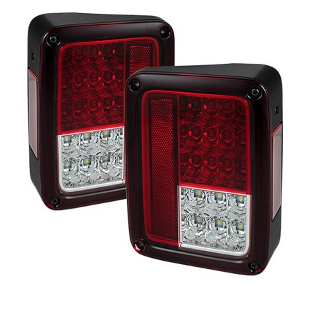 For 07-14 Jeep Wrangler Sonar LED Tail Lights (Red/Clear) YD-ALT-JWA07-LED-RC