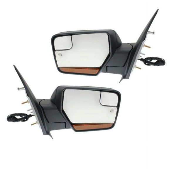 For 07-17 Expedition Rear View Mirror Power Heat w/Signal & Puddle Lamp Set Pair