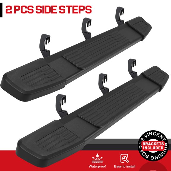 For 07-18 Silverado Sierra 1500 Reg Cab Running Boards BLK 6" Step Nerf Bar S