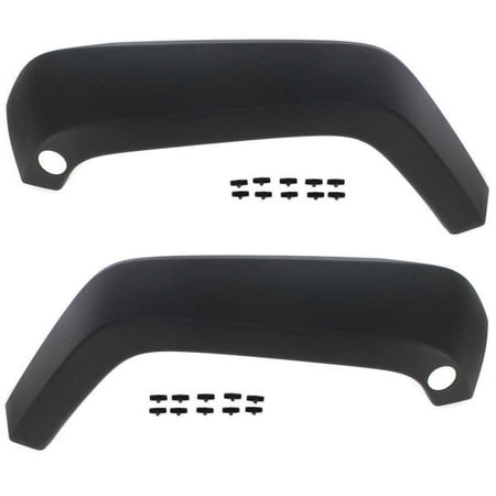 For 07-18 Wrangler Front Fender Flare Wheel Opening Molding Trim Arch SET PAIR