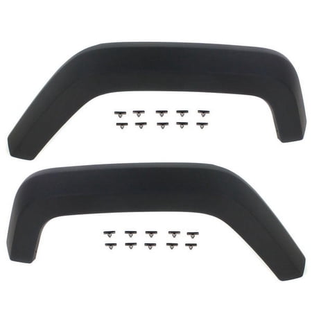 For 07-18 Wrangler Rear Fender Flare Wheel Opening Molding Arch Plastic SET PAIR