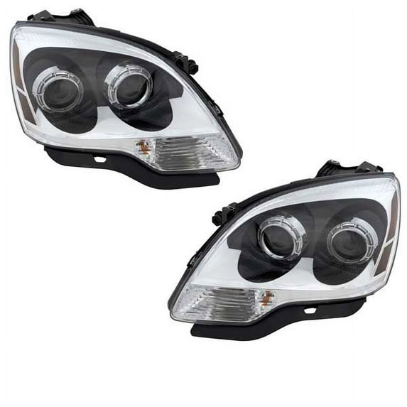 For 08-12 Acadia 2nd Design Headlight Headlamp Front Head Light w/Bulb PAIR SET