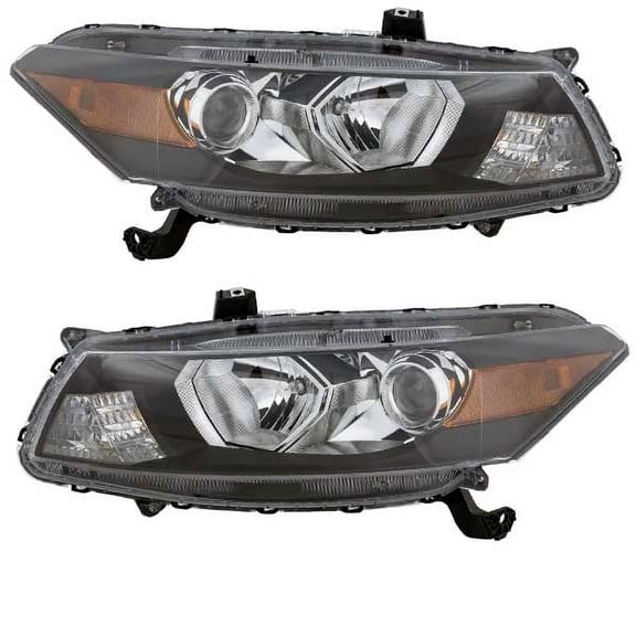 For 08-12 Accord Coupe Headlight Headlamp w/Smooth Contour Signal 2Pc SET PAIR