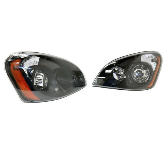 For 08-14 Freightliner Cascadia Headlight Headlamp Black Interior Bezel SET PAIR
