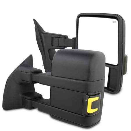 AKKON - Fits 08-16 Ford F250 F350 F450 Super Duty Power Heated Manual Folding Extendable Mirrors Pair w/ LED Turn Signal
