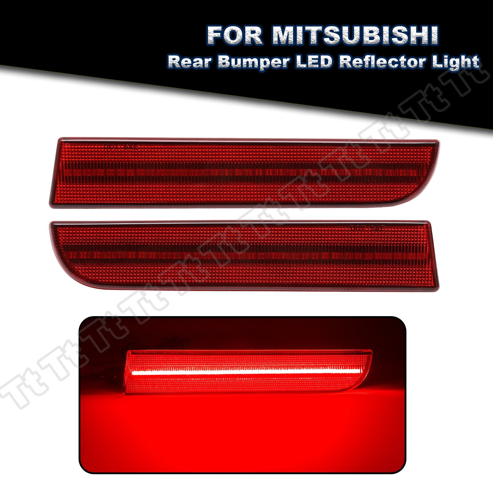 For 08-17 for Mitsubishi Lancer Evo LED rear bumper reflector tail ...
