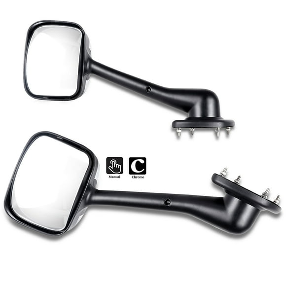 For 08-18 Freightliner Cascadia Truck Hood Mirrors Chrome LH+RH side Manual