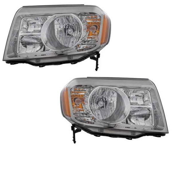 For 09 10 11 Pilot Headlight Headlamp Halogen Front Head Light w/Bulb SET PAIR