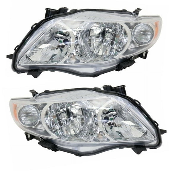 For 09-10 Corolla Japan Built Front Halogen Headlight Headlamp w/o Bulb SET PAIR
