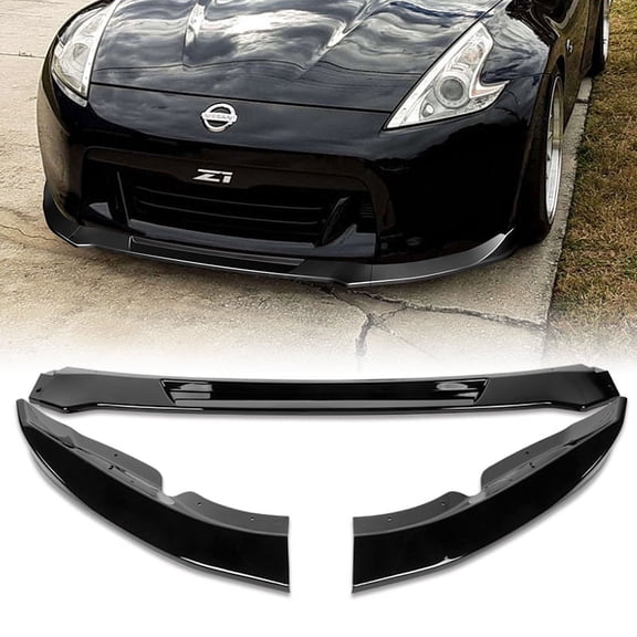 For 09-12 Nissan 370Z CT-Style Painted Black Front Bumper Splitter Spoiler Lip