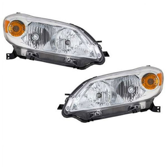 For 09-14 Matrix Headlight Headlamp Halogen Front Head Light w/Bulb 2Pc PAIR SET