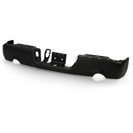 For 09-18 Dodge Ram 1500 Black Rear Bumper with Dual Exhaust w/o Parking Sensor Fits select: 2019-2023 RAM 1500 CLASSIC, 2014-2018 RAM 2500