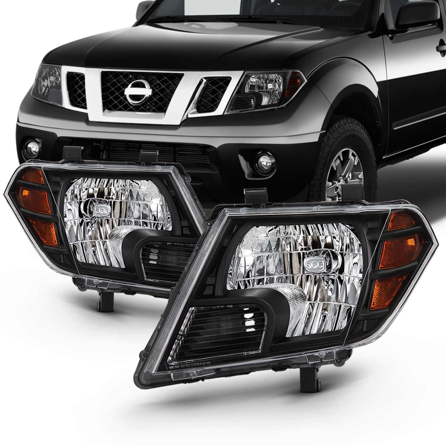 For 09-21 Frontier Extended/Crew Pickup [Halogen Style] Black 