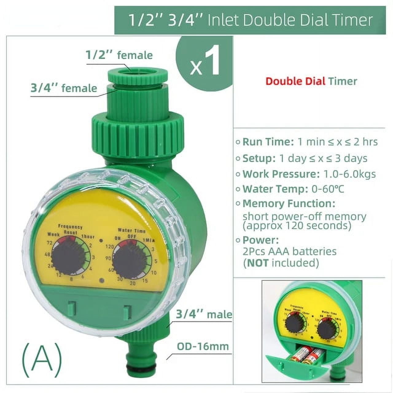 For 1/2” 3/4” Garden Watering Timer Automatic Programmable Valve