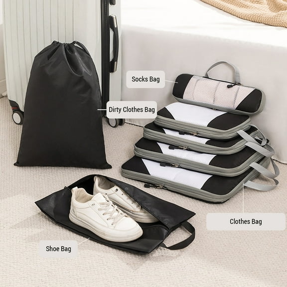 For 1 Set Compression Packing Cubes Compressible Travel Packing Organizer For Carry On Suitcase