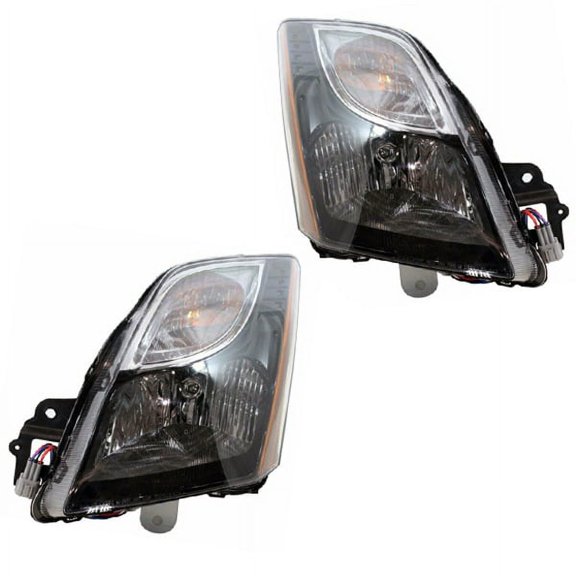 For 10 11 12 Sentra Front Halogen Headlight Headlamp w/Bulb Black Bezel SET PAIR