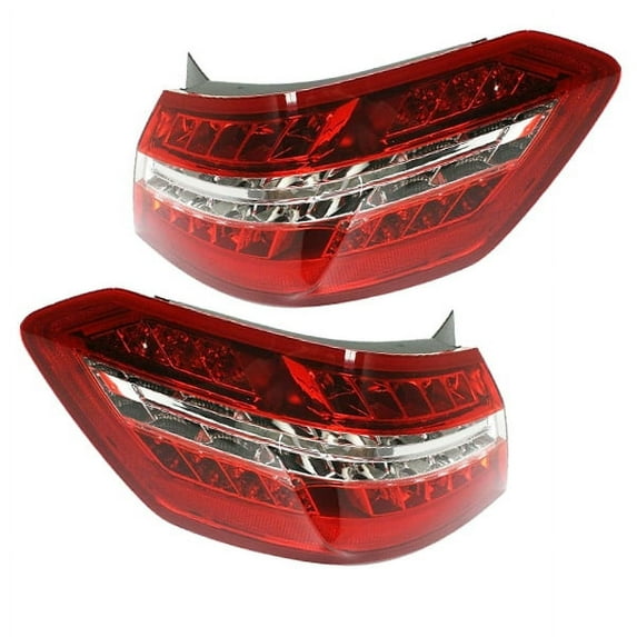 For 10-13 E-Class Outer LED Taillight Taillamp Rear Brake Light w/Bulb PAIR SET