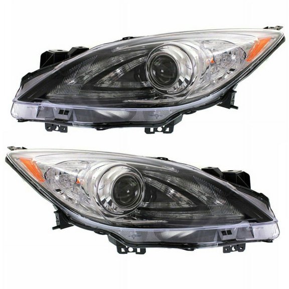 For 10-13 Mazda 3 Front Headlight Headlamp HID/Xenon Head Light Lamp Set Pair