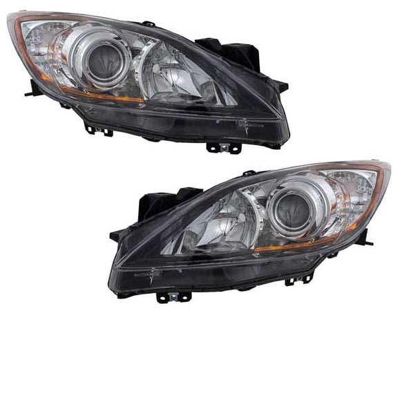 For 10-13 Mazda3 5-Speed Trans Headlight Headlamp Head Light w/o Bulb PAIR SET
